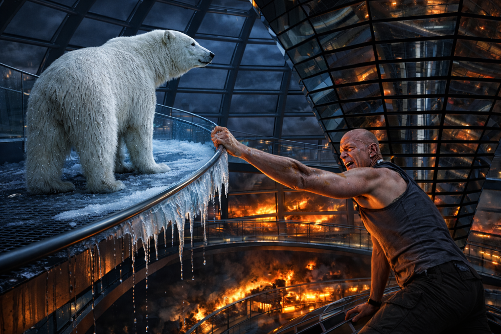 John McClane saves the polar bear